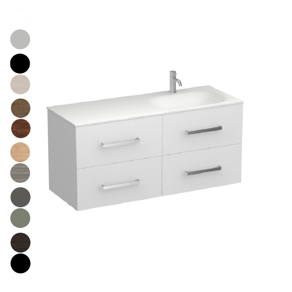 The Bathroom Shop Vanity Reflex Spio 1200 4 Drawer Vanity Right Basin