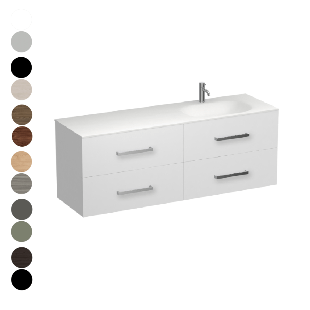 The Bathroom Shop Vanity Reflex Spio 1500 4 Drawer Vanity Right Basin