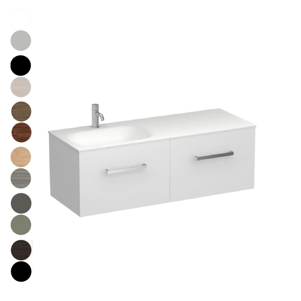 The Bathroom Shop Vanity Reflex Spio 1200 2 Drawer Vanity Left Basin