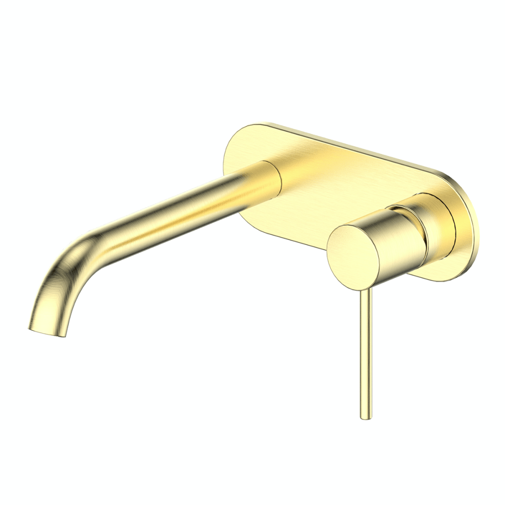 Greens Basin Tap Greens Gisele Wall Basin Mixer with Faceplate | Brushed Brass