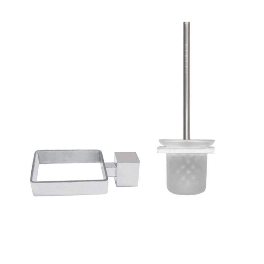 Tranquillity Bathroom Accessories Tranquillity Square Toilet Brush Holder | Brushed Stainless