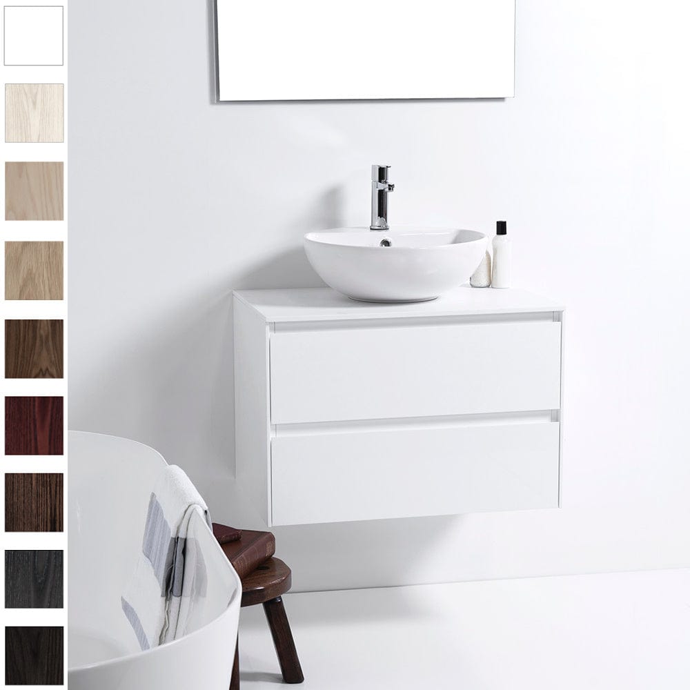 Bath & Co Vanity Michel César Moode 750 Vanity | 1 Basin + 2 Drawers Timber Veneer / Akashi Grey