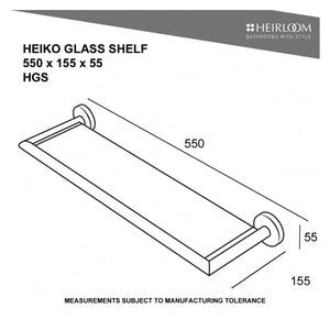 Heirloom Bathroom Accessories Heirloom Heiko Glass Shelf | Polished Stainless