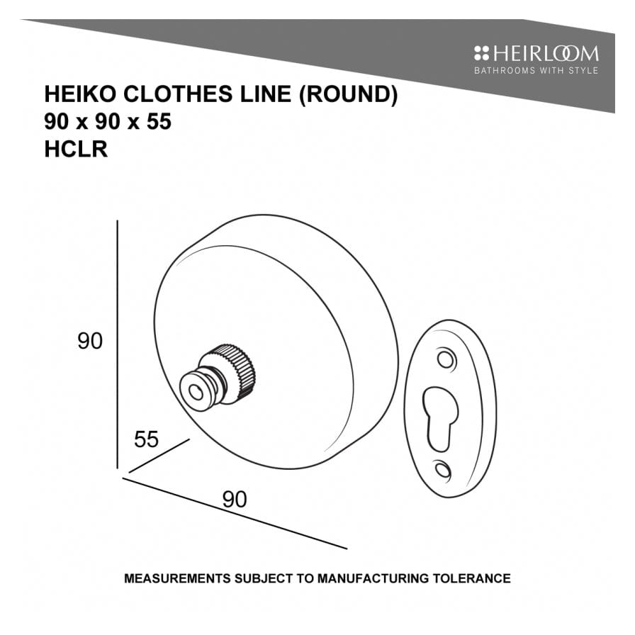 Heirloom Bathroom Accessories Heirloom Heiko Round Clothes Line | Polished Stainless