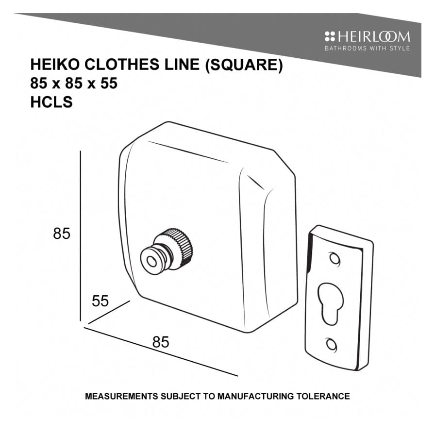 Heirloom Bathroom Accessories Heirloom Heiko Square Clothes Line | Polished Stainless