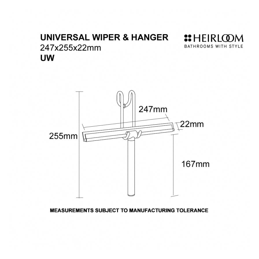 Heirloom Bathroom Accessories Heirloom Universal Wiper & Hanger | Chrome