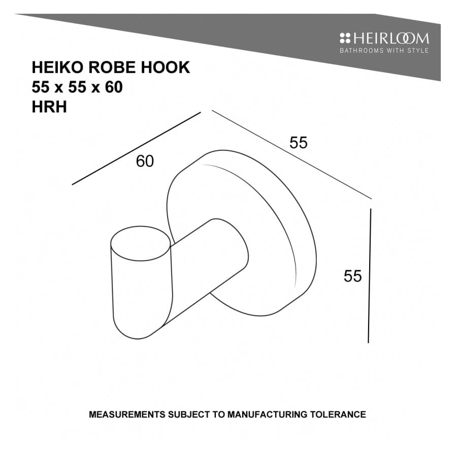 Heirloom Robe Hook Heirloom Heiko Robe Hook | Brushed Stainless