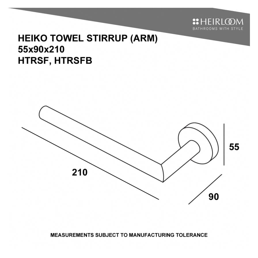 Heirloom Towel Rail Heirloom Heiko Towel Stirrup | Brushed Stainless