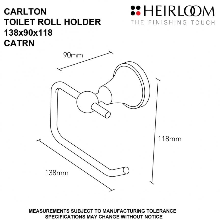 Heirloom Toilet Roll Holder Heirloom Carlton Toilet Roll Holder | Chrome