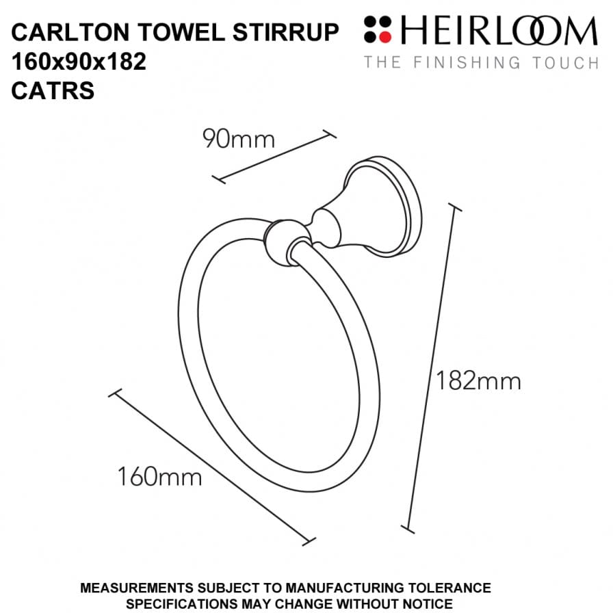 Heirloom Hand Towel Rail Heirloom Carlton Towel Stirrup | Chrome