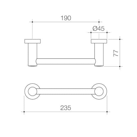 Caroma Hand Towel Rail Caroma Cosmo Metal Hand Towel Rail 200mm | Chrome