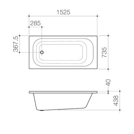 Caroma Bath Caroma Luna 1525 Inset Island Bath