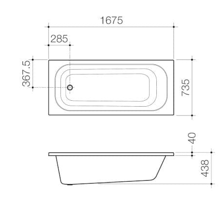 Caroma Bath Caroma Luna 1675 Inset Island Bath