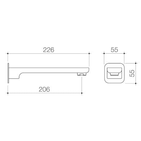 Caroma Spout Caroma Luna Basin/Bath Spout 206mm | Brushed Nickel