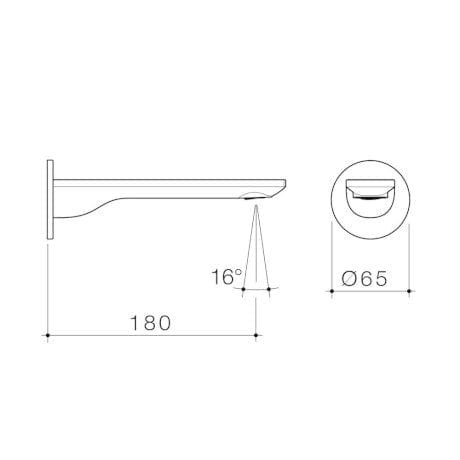 Caroma Spout Caroma Urbane II Round Basin/Bath Spout 180mm | Brushed Brass