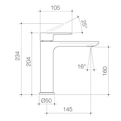 Caroma Basin Tap Caroma Urbane II Mid Tower Basin Mixer | Matte Black