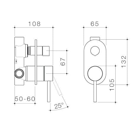 Caroma Shower Mixer Caroma Liano II Bath/Shower Mixer with Diverter | Matte Black