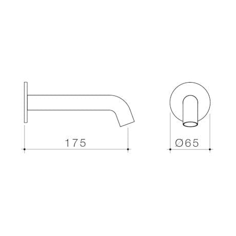 Caroma Spout Caroma Liano II Basin/Bath Spout 175mm | Brushed Brass