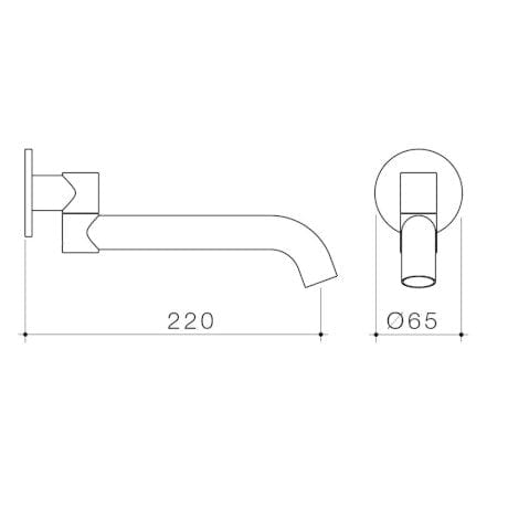Caroma Spout Caroma Liano II Swivel Bath Spout 220mm | Brushed Brass