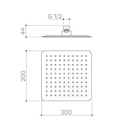 Caroma shower Caroma Urbane II Square Shower Head 200mm | Brushed Brass