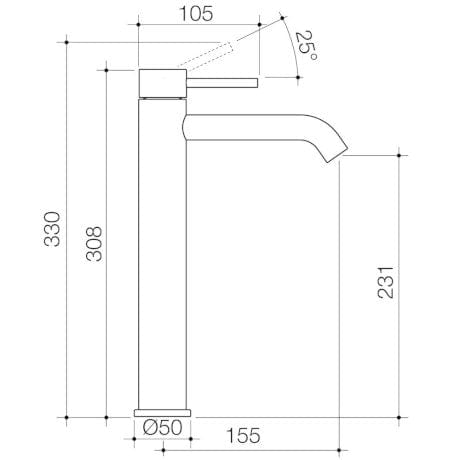 Caroma Basin Tap Caroma Liano II Tower Basin Mixer | Gunmetal