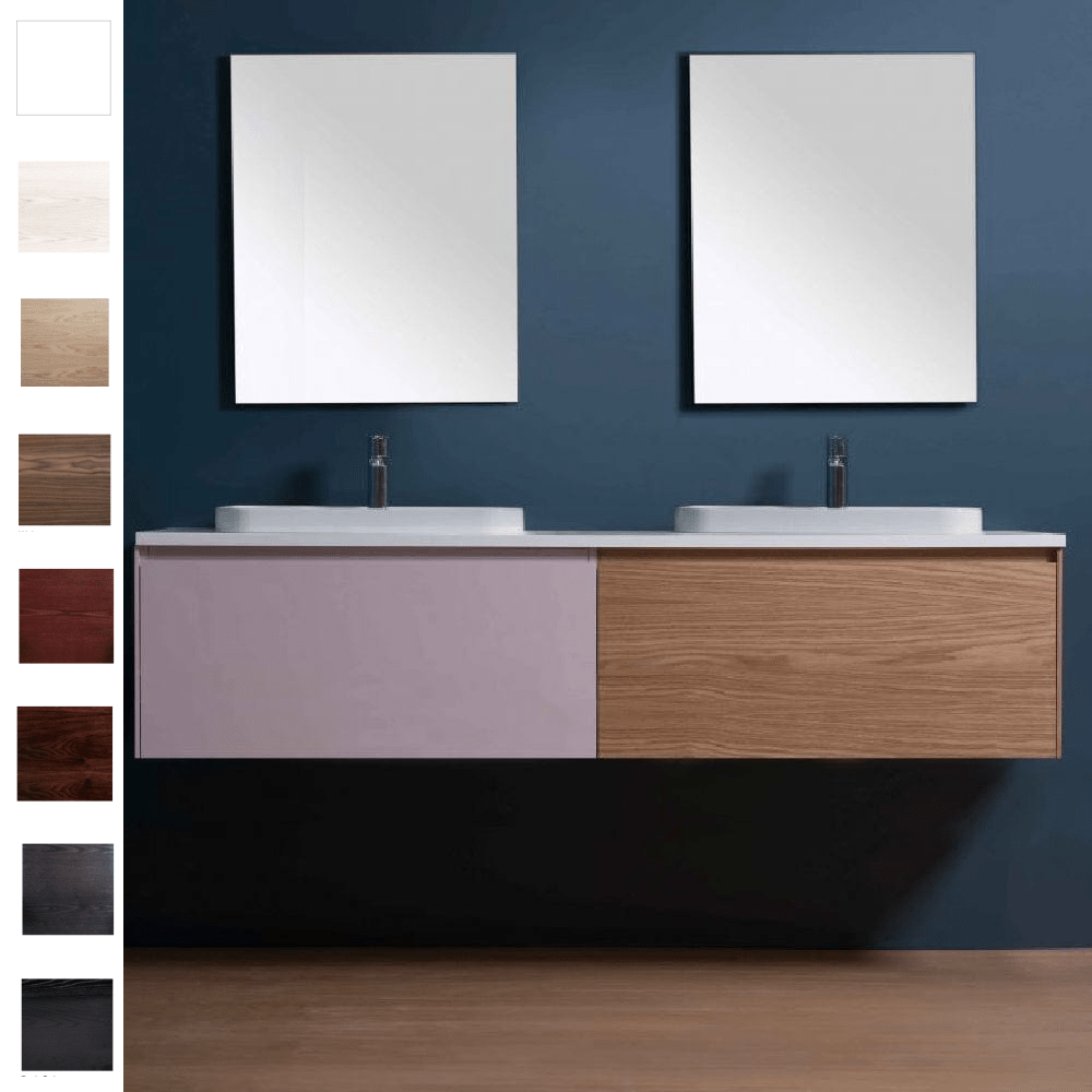 Bath Co Vanity Michel César Moode 1800 Vanity | 2 Basins + 2 Drawers