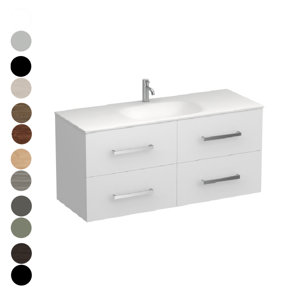 The Bathroom Shop Vanity Reflex Spio 1200 4 Drawer Vanity Centre Basin
