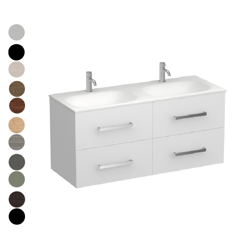 The Bathroom Shop Vanity Reflex Spio 1200 4 Drawer Vanity Double Basin