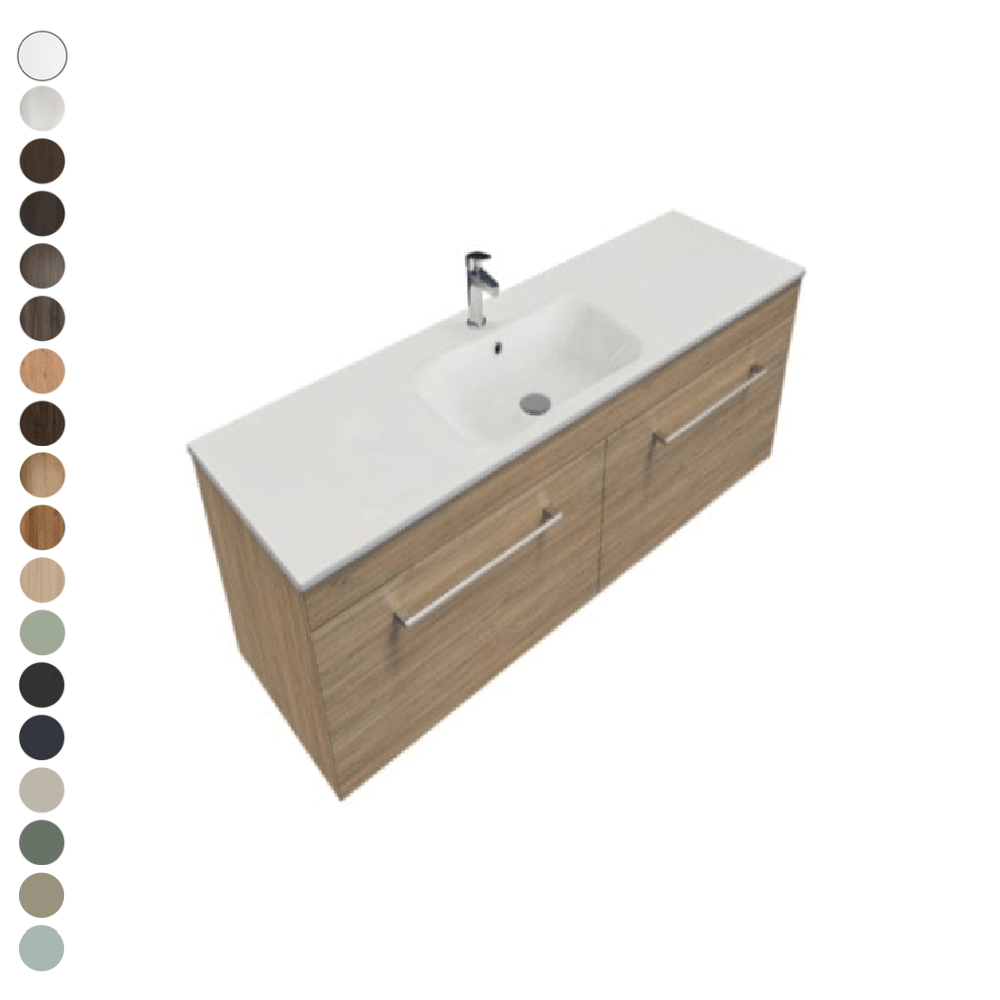 Newtech Newtech Citi 1500mm | 2 Drawer Single Basin Wall Vanity
