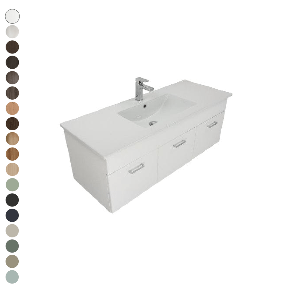 Newtech Newtech Qube 900mm | 2 Door, 1 Drawer Wall Vanity