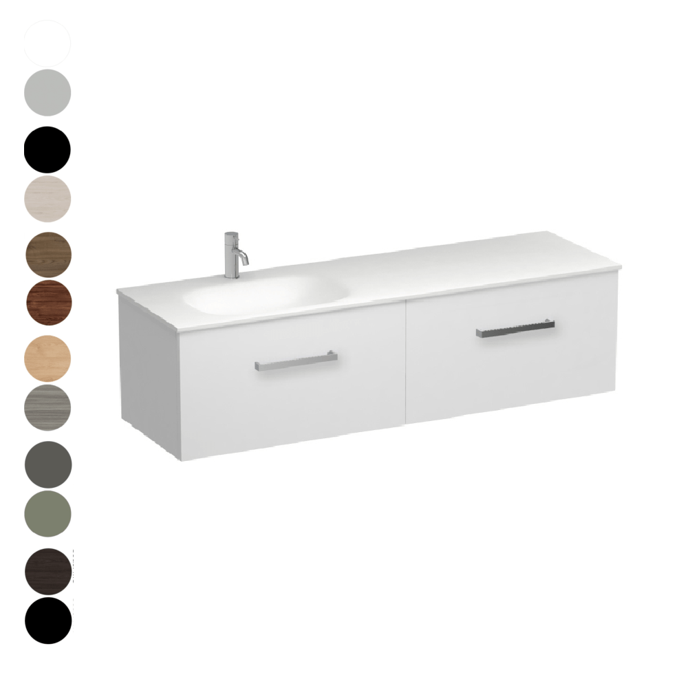 The Bathroom Shop Vanity Reflex Spio 1500 2 Drawer Vanity Left Basin