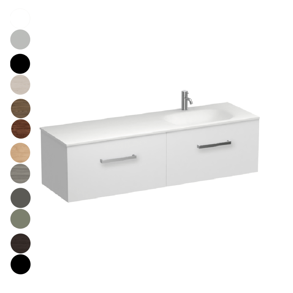 The Bathroom Shop Vanity Reflex Spio 1500 2 Drawer Vanity Right Basin