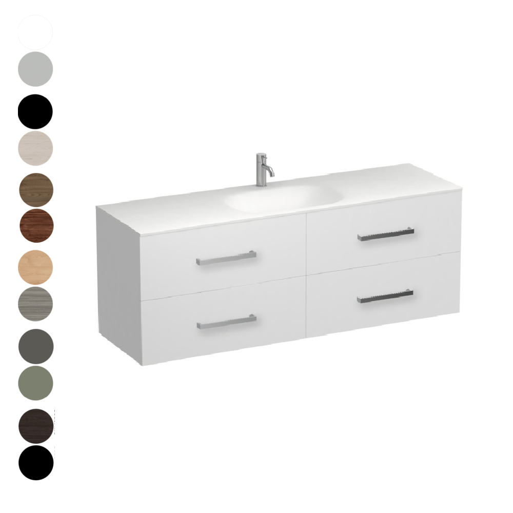 The Bathroom Shop Vanity Reflex Spio 1500 4 Drawer Vanity Centre Basin