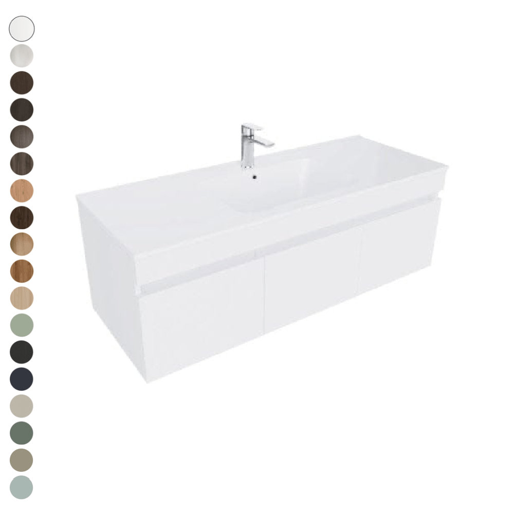 Newtech Newtech Lexa 1200mm | 2 Door, 1 Drawer Wall Vanity