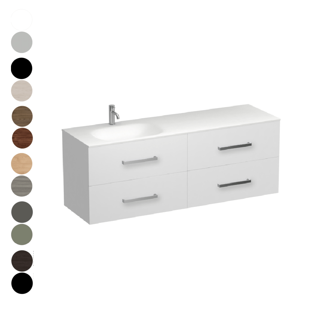 The Bathroom Shop Vanity Reflex Spio 1500 4 Drawer Vanity Left Basin