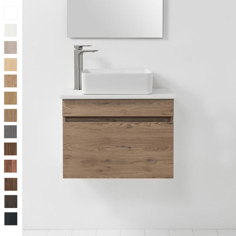 Bath Co Vanity VCBC Soft Solid Surface 650 Wall Vanity | 1 Basin + 1 Drawer