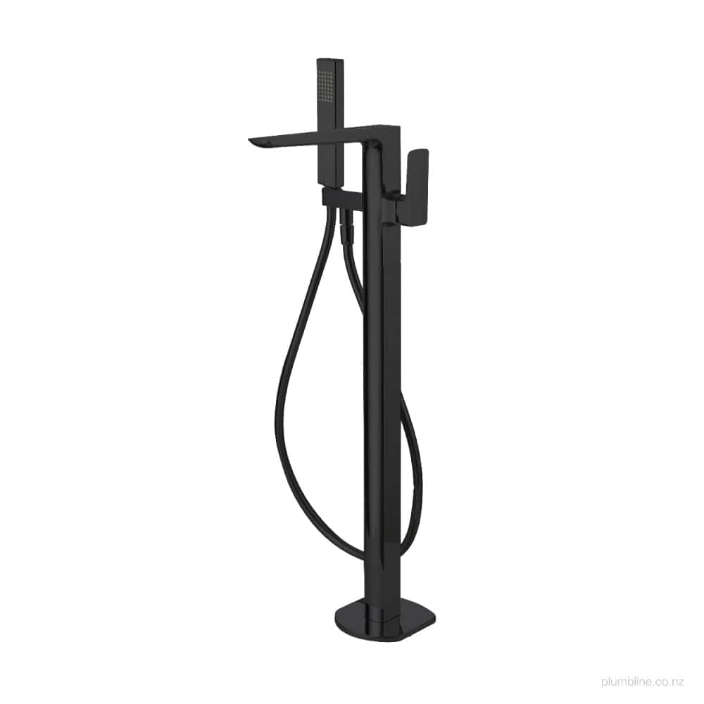 Plumbline Bath Tap Como Floor Mount Bath Filler with Hand Shower | Matte Black
