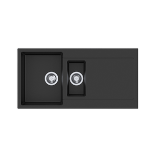 Cabro Granite Sink Sergio Granite 345/155 Double Sink with Drainer | Black