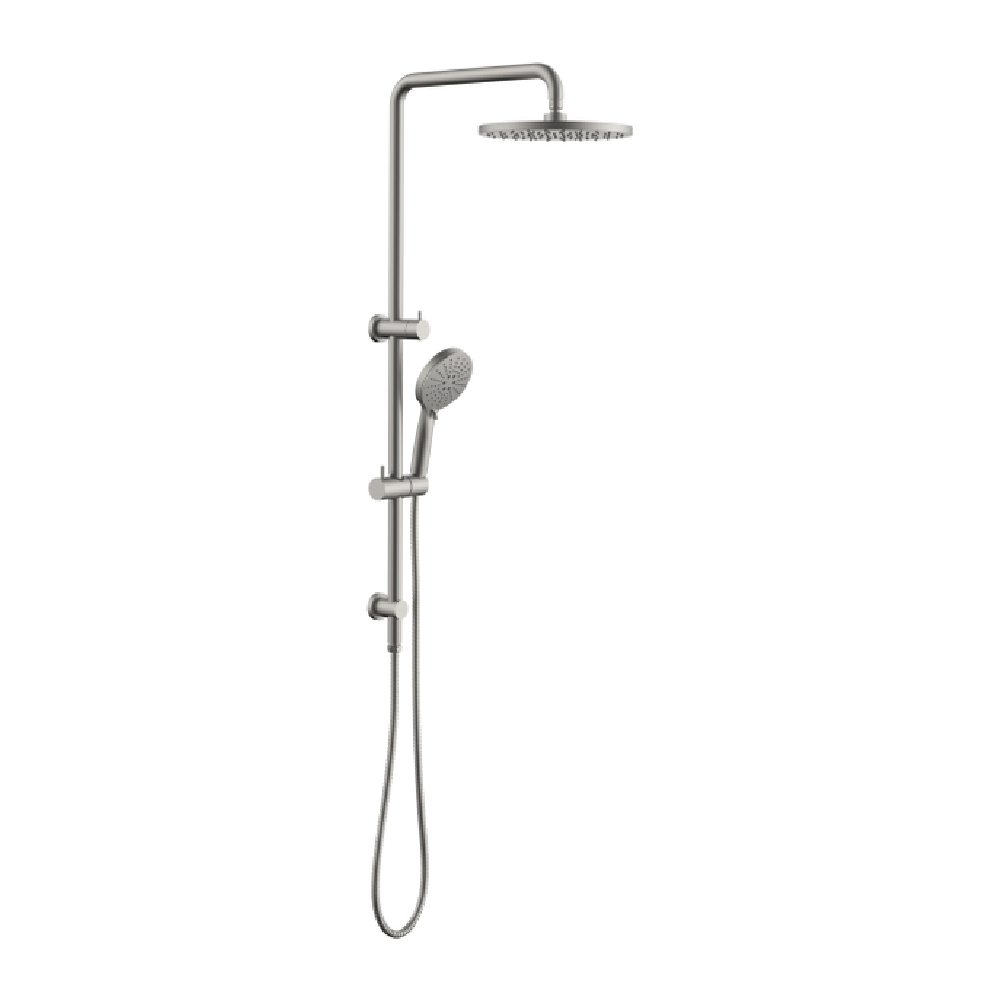 Newtech shower Evoke Double Head Slide Shower | Brushed Nickel