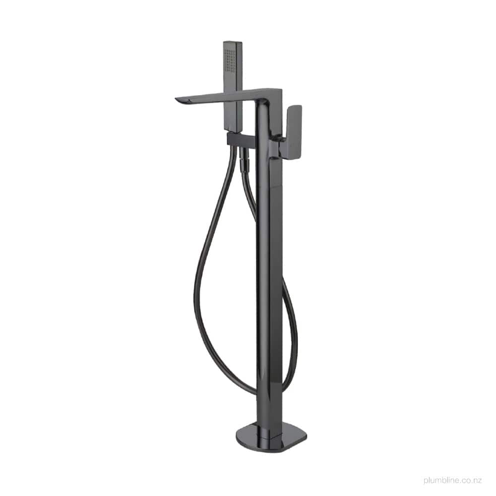 Plumbline Bath Tap Como Floor Mount Bath Filler with Hand Shower | Brushed Gunmetal