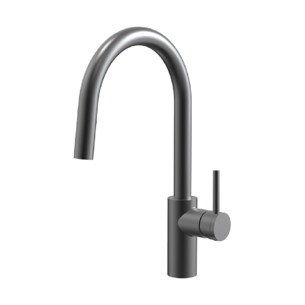 Newtech shower Evoke Gooseneck Pull Out Sink Mixer | Gunmetal