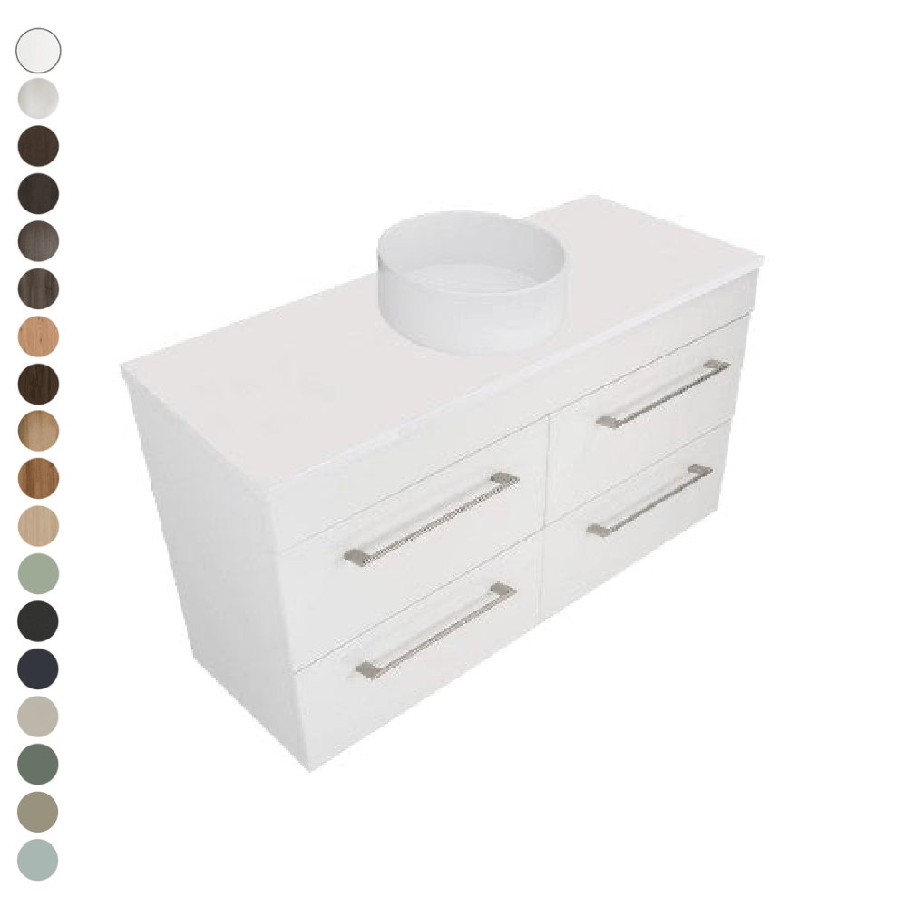 Newtech Newtech Skye Double Tier 1200mm | 4 Drawer Single Basin Wall Vanity