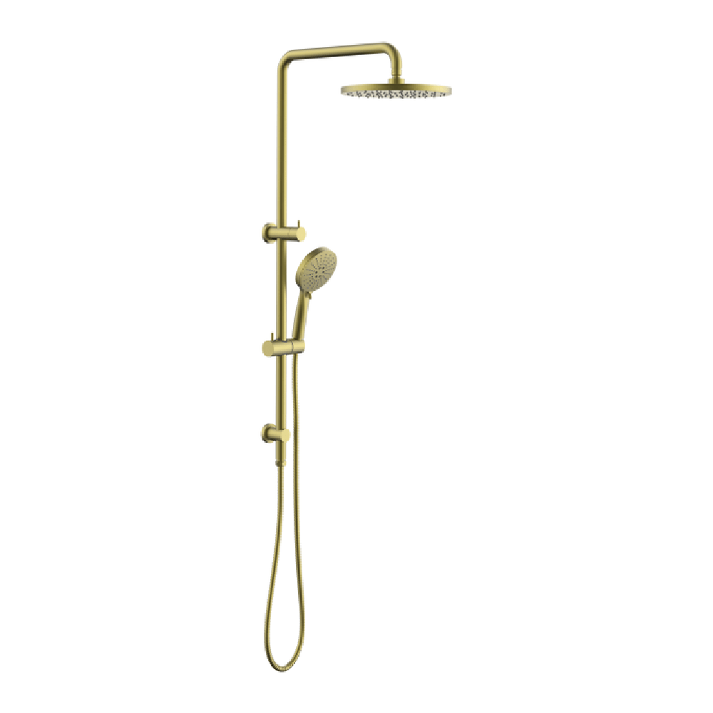 Newtech shower Evoke Double Head Slide Shower | Brushed Brass