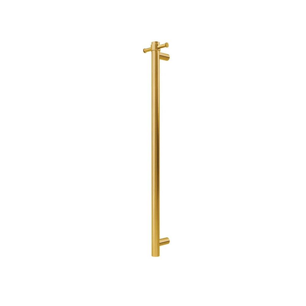 Tranquillity Heated Towel Bar Tranquillity Round Vertical Heated Towel Bar 1000mm | Brushed Brass
