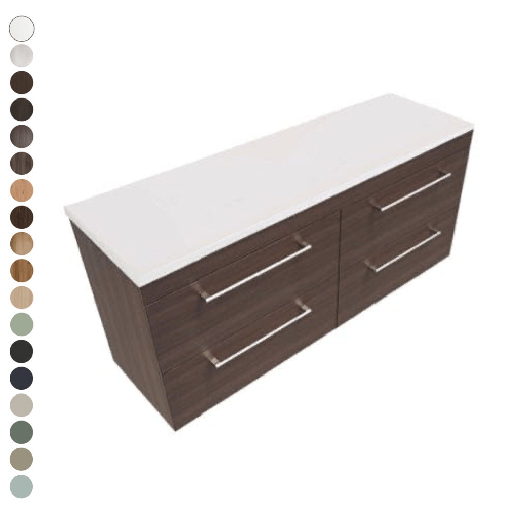 Newtech Newtech Skye Double Tier 1500mm | 4 Drawer Single Basin Wall
