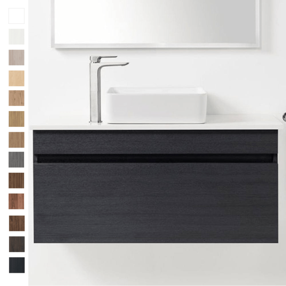 Bath Co Vanity VCBC Soft Solid Surface 1000 Wall Vanity | 1 Basin + 1 Drawer