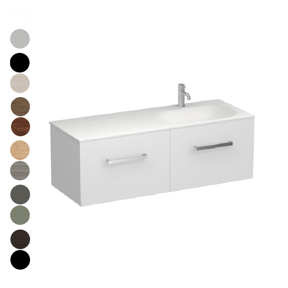 The Bathroom Shop Vanity Reflex Spio 1200 2 Drawer Vanity Right Basin