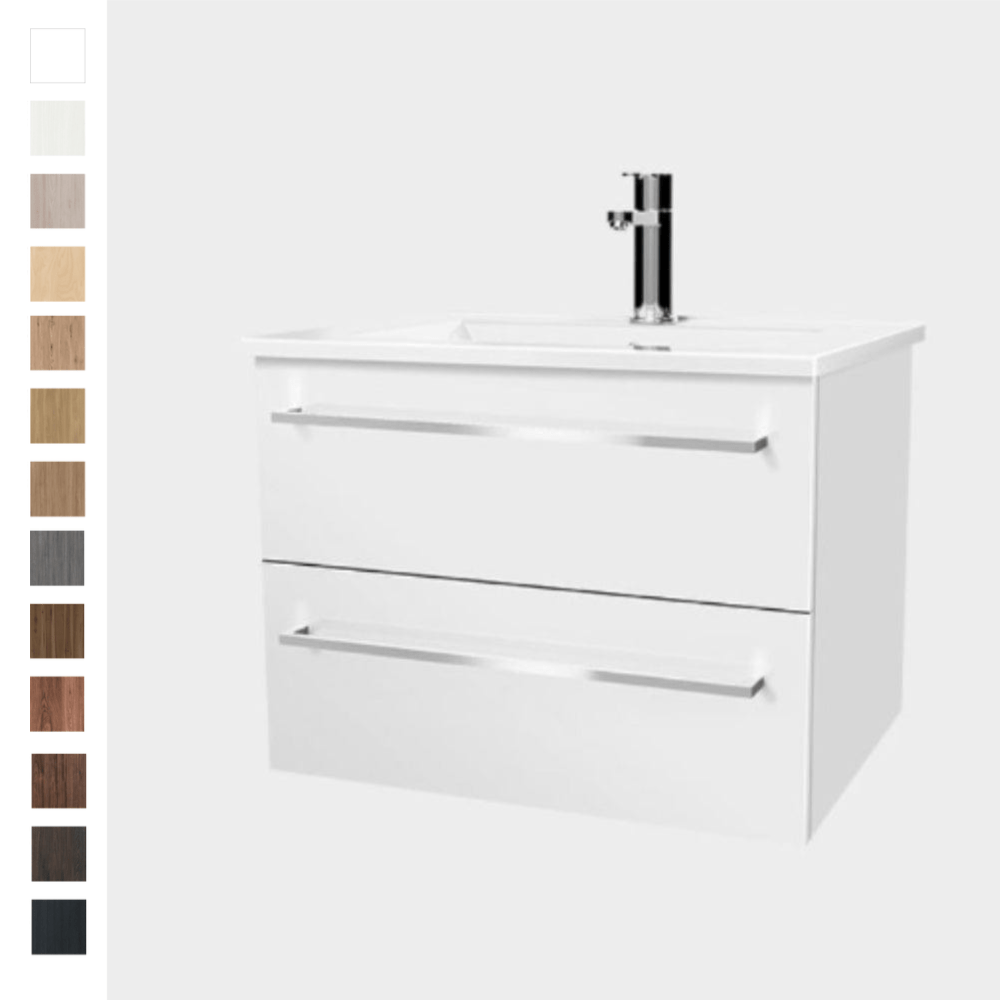 Bath Co Vanity VCBC Zara 600 Wall-Hung Vanity | 1 Basin + 2 Drawers