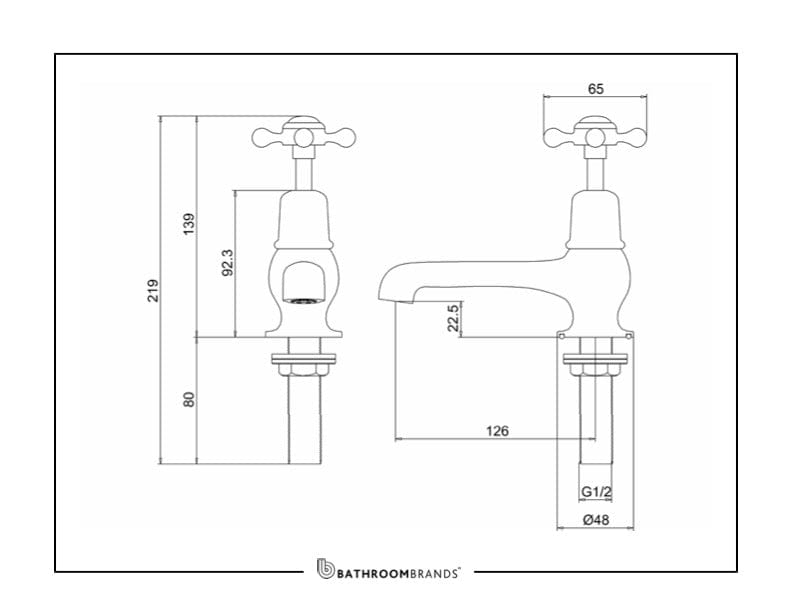 Burlington Basin Tap Burlington Claremont 12.5cm Basin Taps | Gold