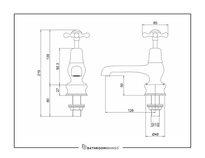 Burlington Basin Tap Burlington Claremont Regent 12.5cm Basin Taps | Chrome